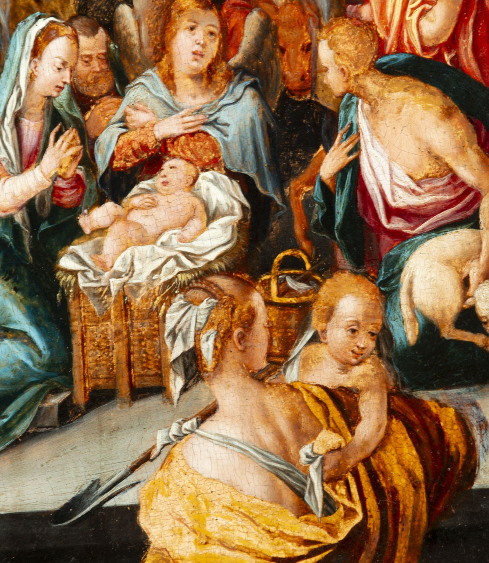 Exceptional Adoration of Shepherds German Renaissance oil on panel, Hans von Aachen (Cologne, 1552 - - Image 3 of 6