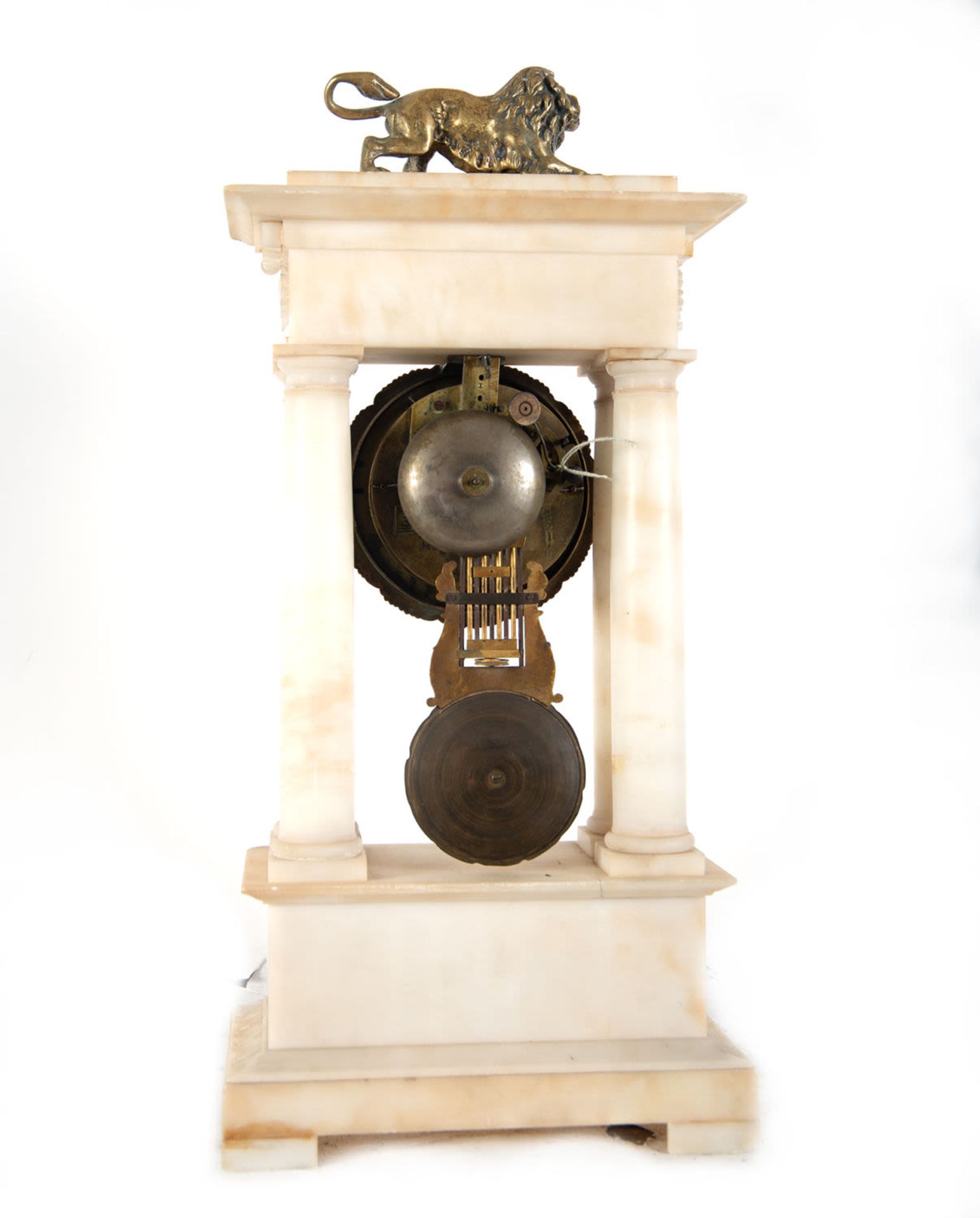Empire style porch clock in gilt bronze and marble. XIX century - Image 5 of 5