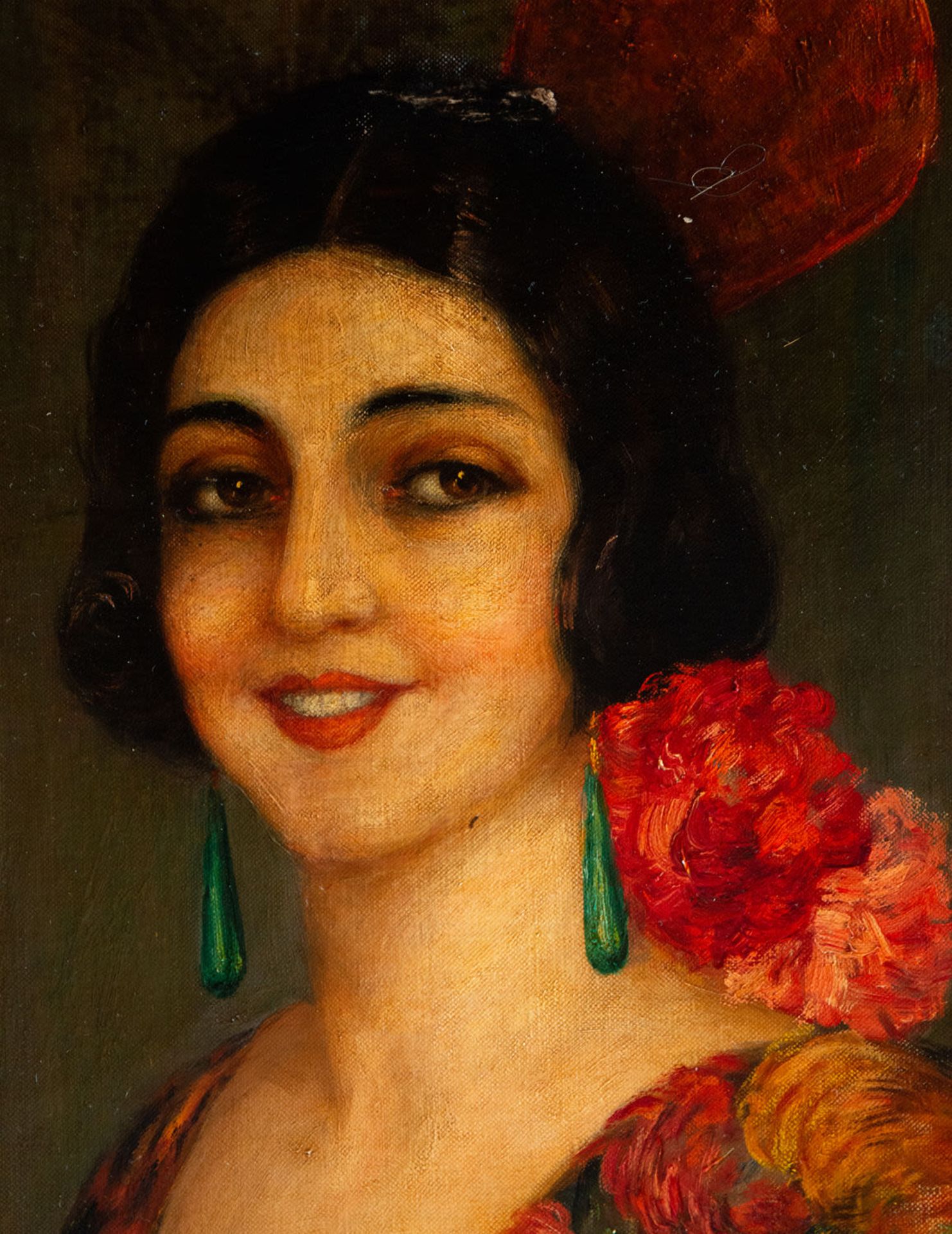 Portrait of a Girl with a Mantilla, Francisco Hohenleiter de Castro (Cádiz, 1899-1968), Spanish scho - Bild 3 aus 7