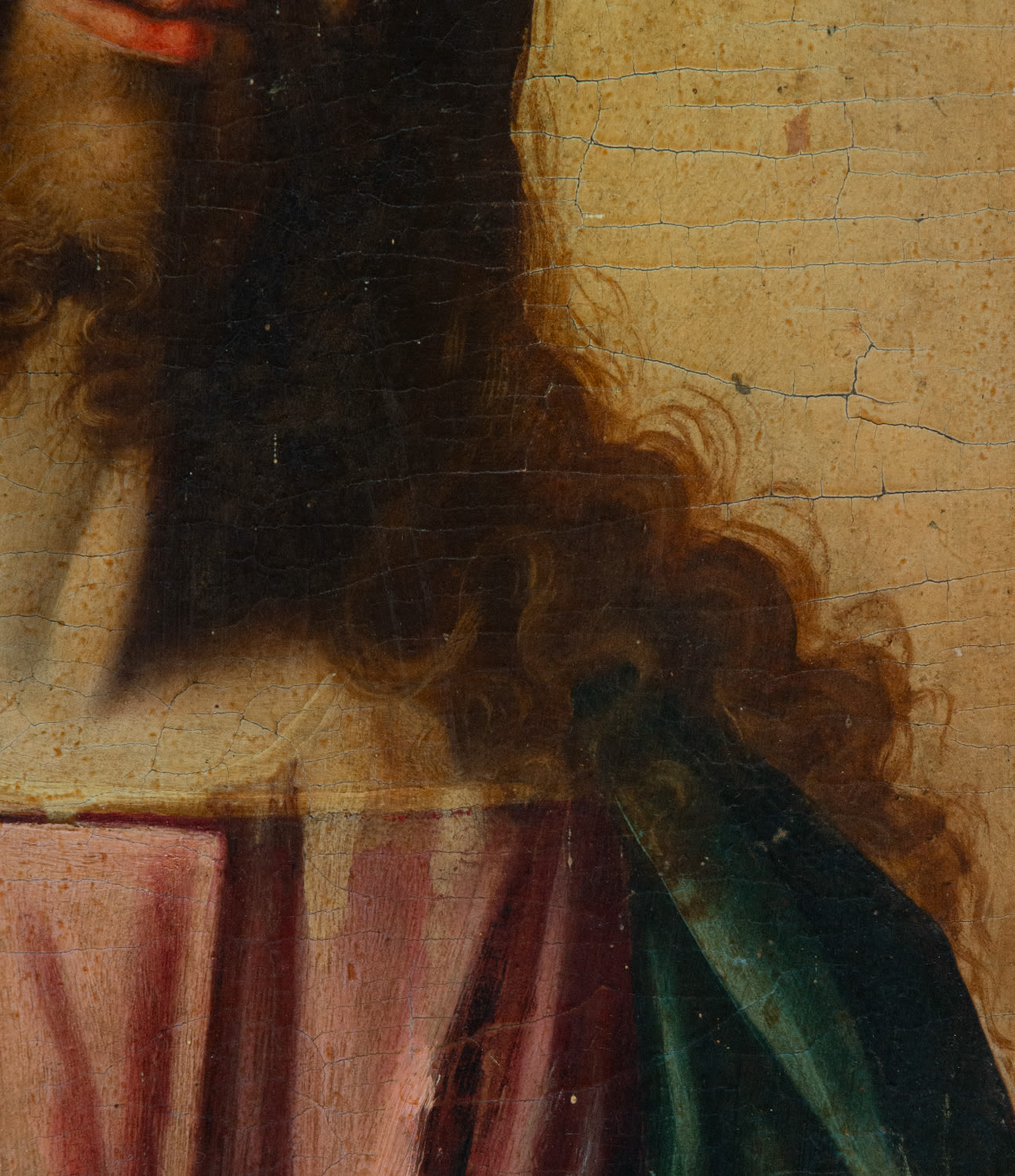 Jesus Salvator Mundi colonial, New Spanish oil on canvas, Mexico or Guatemala 17th century - Image 3 of 5