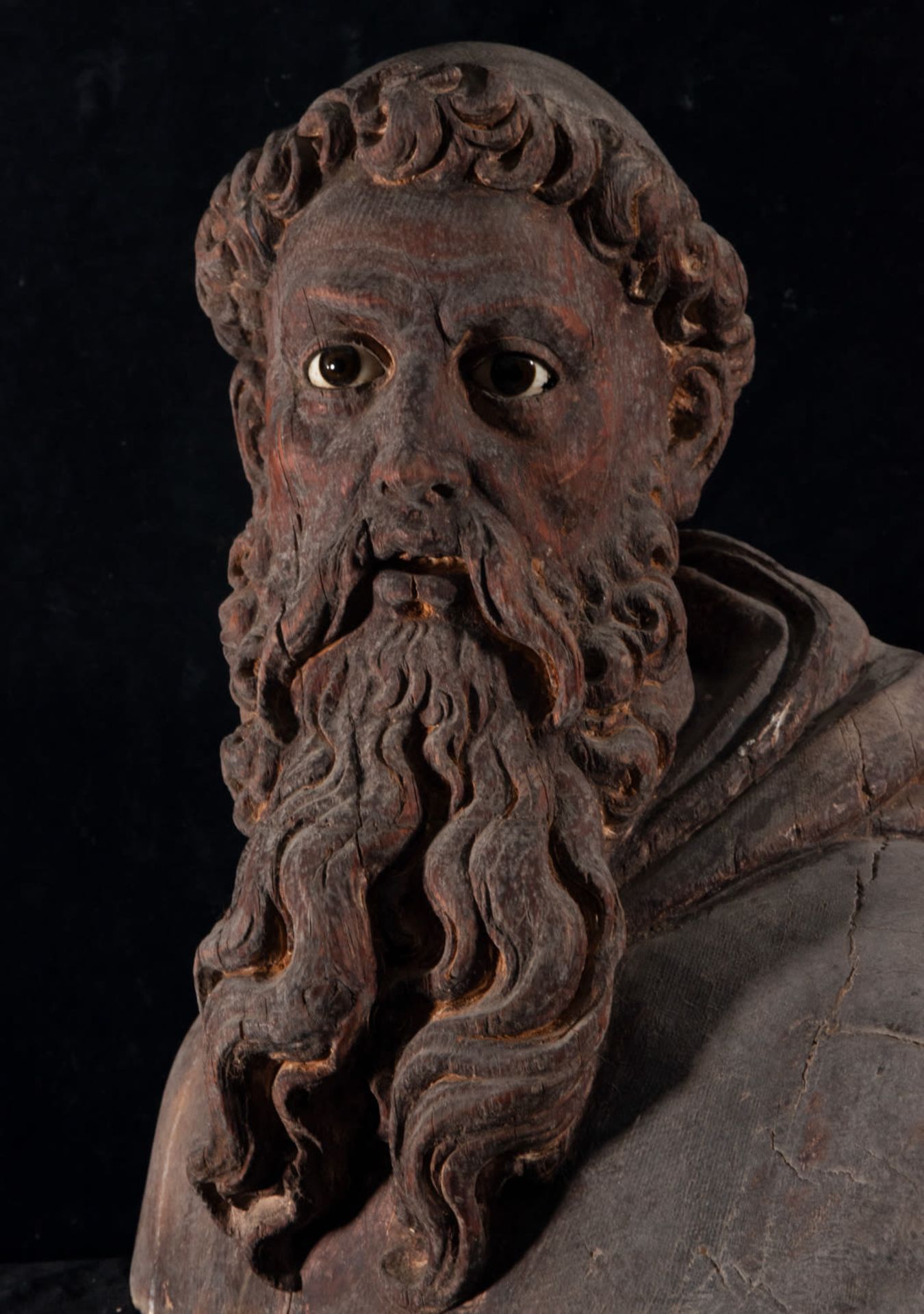 Large Roman Baroque Bust of Saint Paul in wood in its color, 17th century, Rome - Bild 3 aus 4