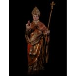 Large 16th century Portuguese Mannerist Bishop Carving