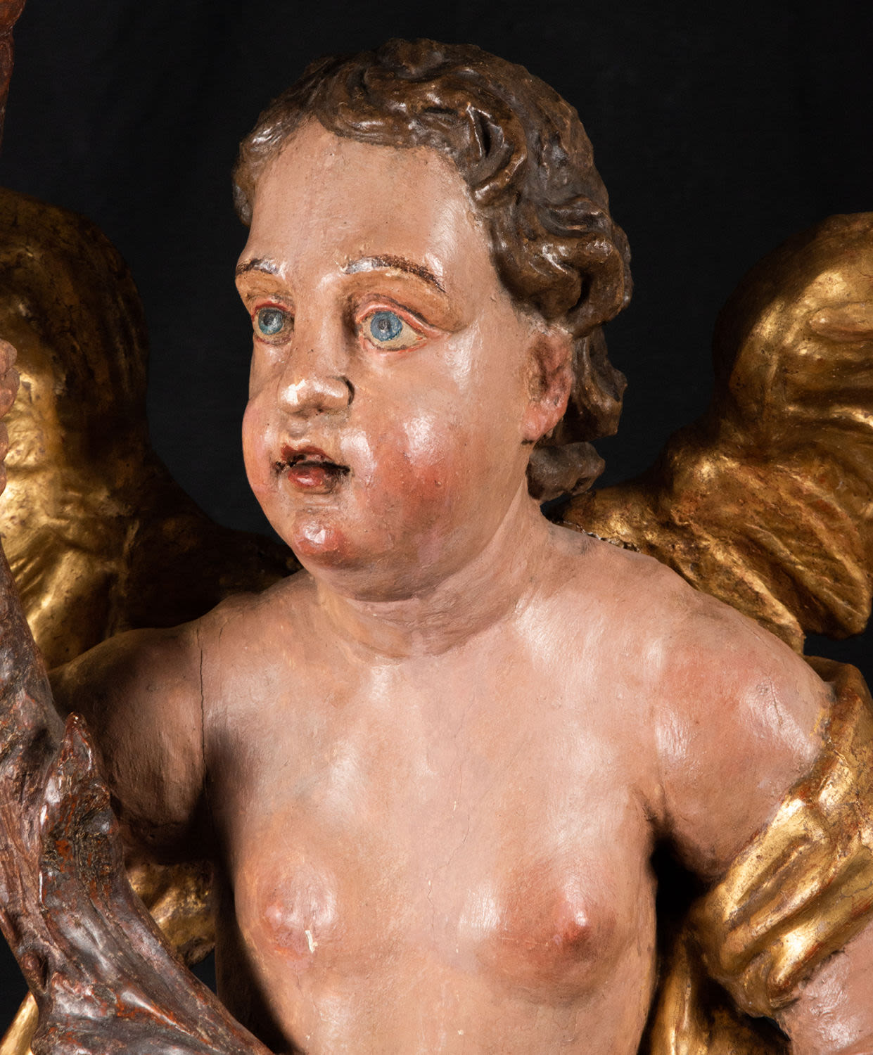 Pair of Important Portuguese Torchere Angels, 17th century Portuguese school - Image 12 of 12