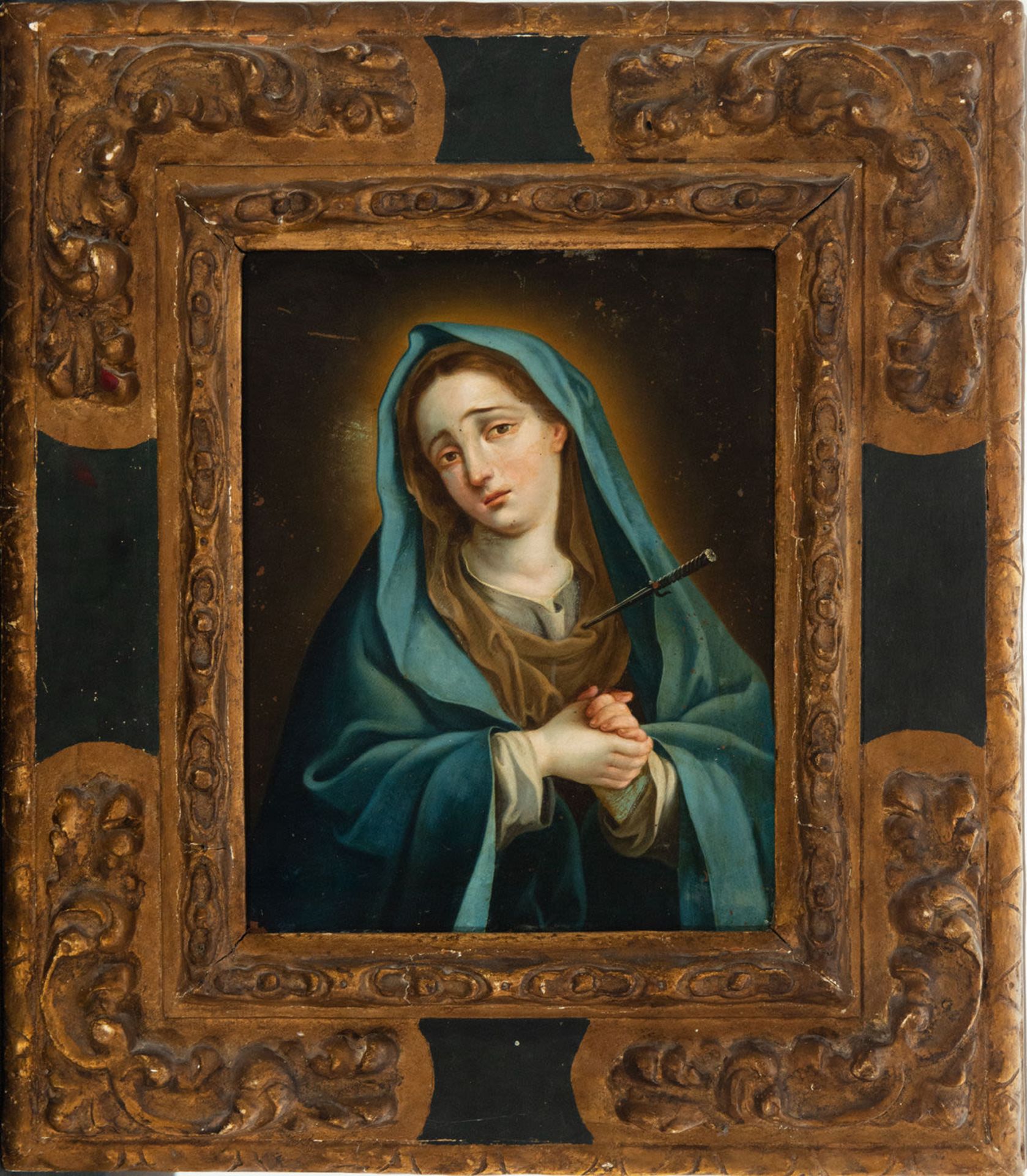 New Spanish colonial Mater Dolorosa on copper, manner of José de Alcibar, active between 1751 and 18