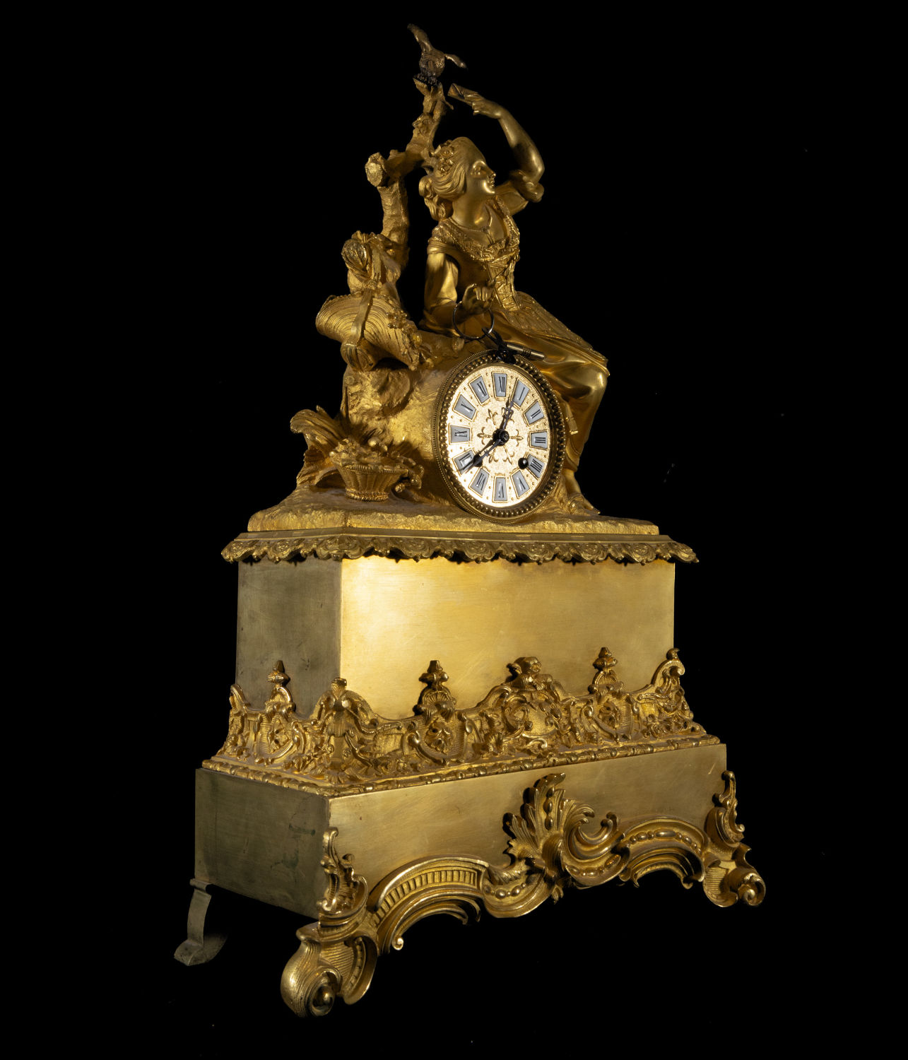 Elegant Charles X gilt bronze table clock, 19th century French - Image 7 of 9