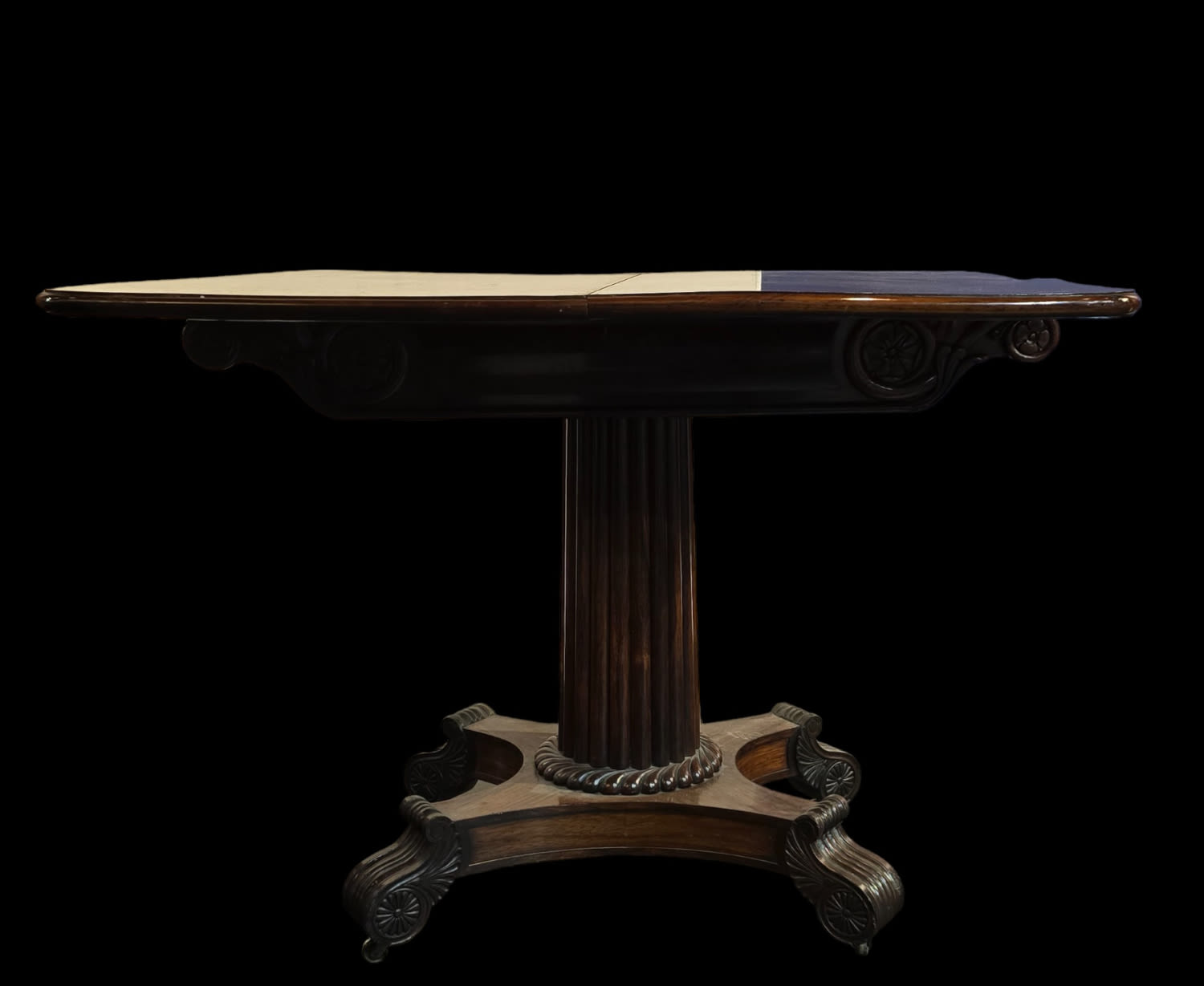 Exquisite Biedermeier Solid Mahogany Palm Side Table, Germany or Austria (1815-1848), 19th Century - Image 5 of 5