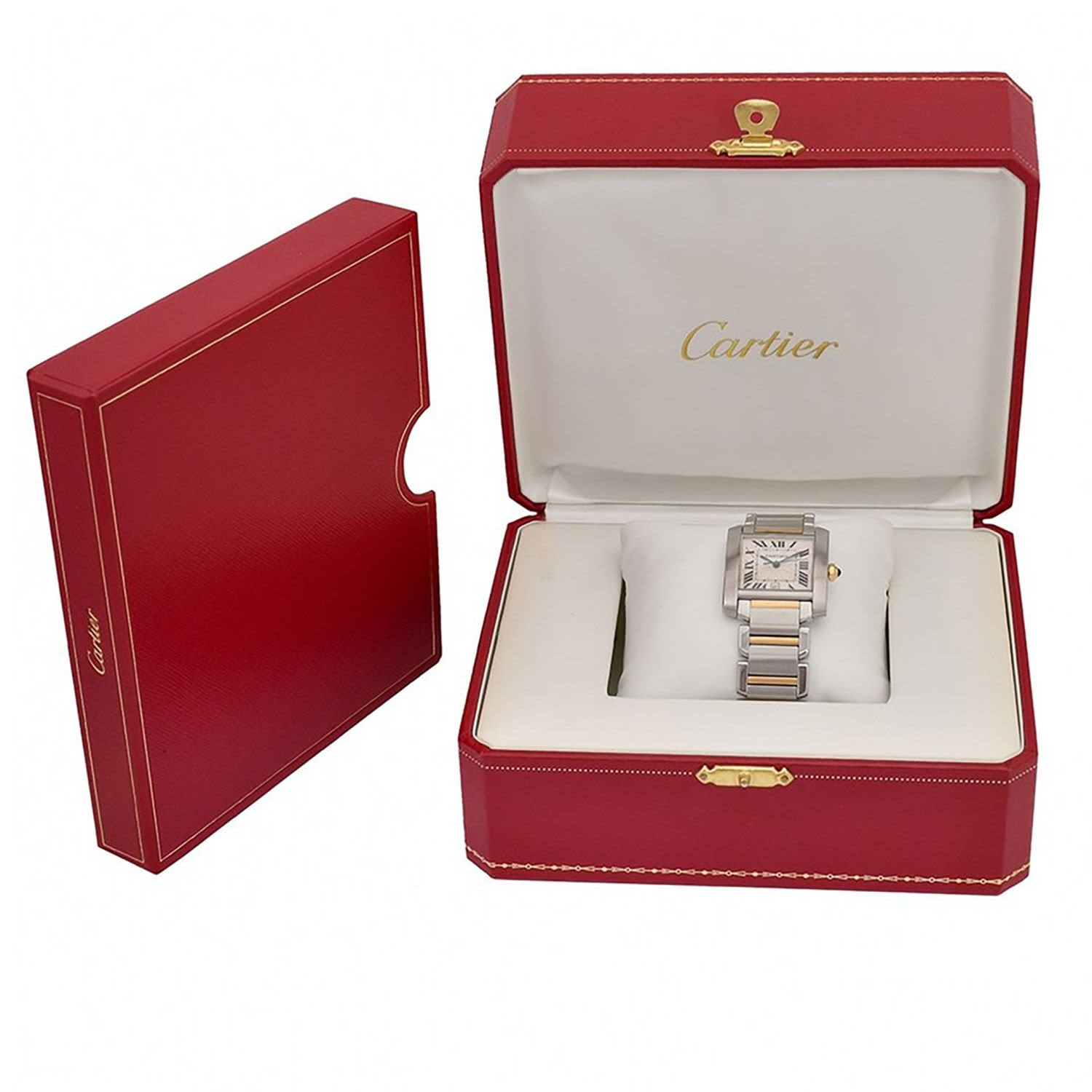 Cartier steel and gold wristwatch Tank Française model in steel and 18k gold - Image 6 of 6