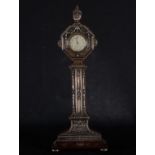 Mahogany clock covered with embossed silver, 19th century
