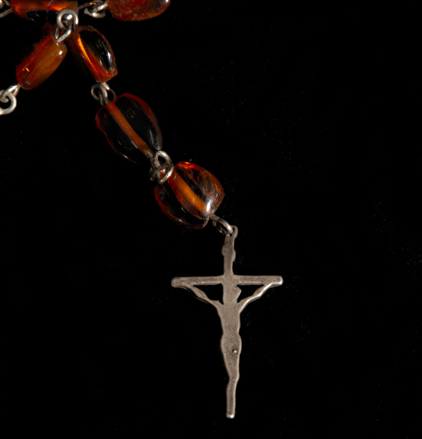 Rosary in silver and amber, 19th century - Image 3 of 3