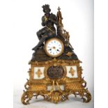 Gilt bronze clock Ferdinand the Catholic, 19th century