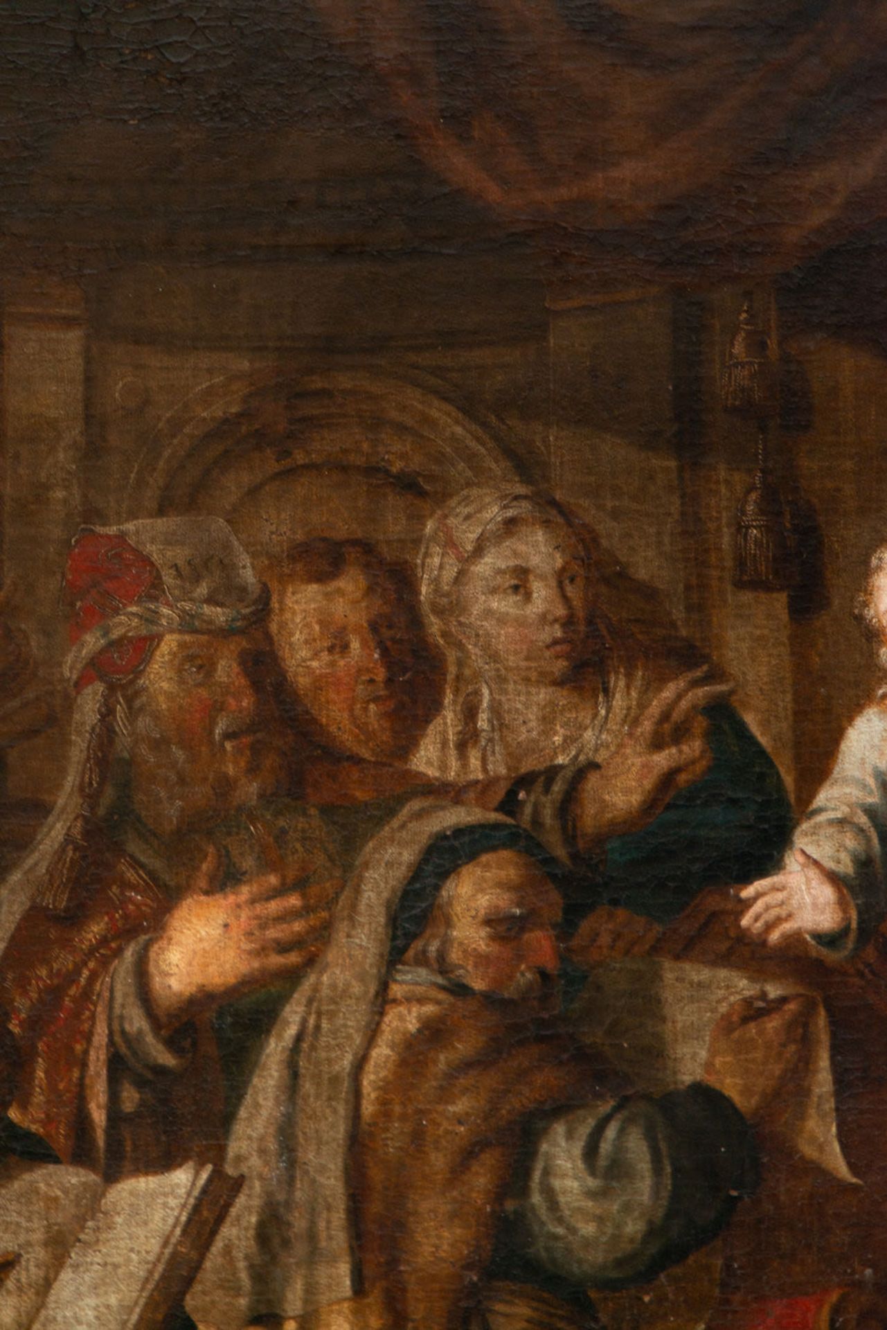 Jesus preaching to the Rabbis in the Temple, 17th century Flemish school - Bild 6 aus 8