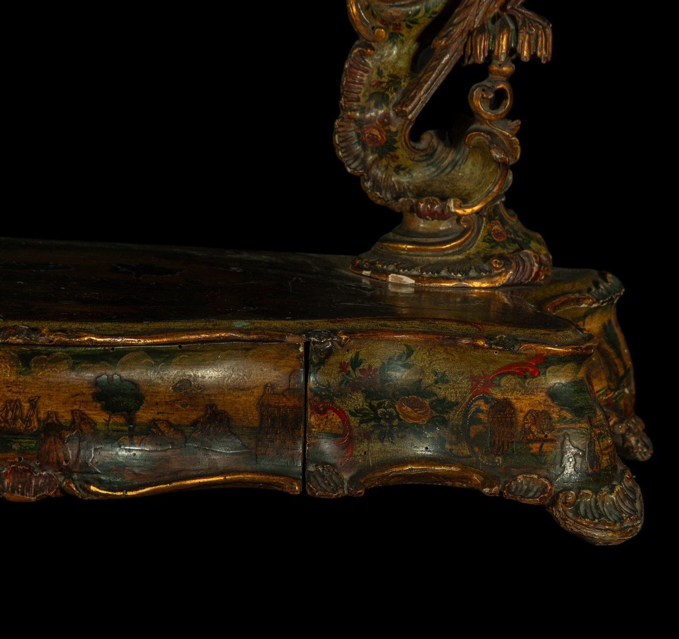 Rare and Exquisite Mexican Colonial Dressing Table Mirror Furniture for Noble Lady, New Spain of the - Image 10 of 18