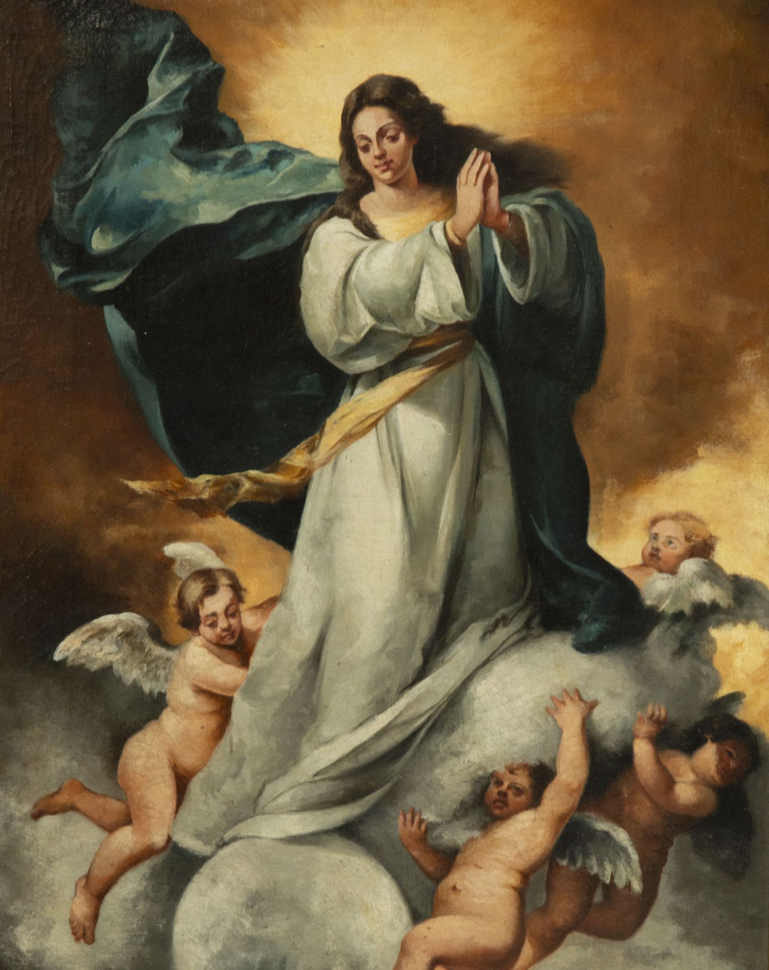 Immaculate in Glory - Follower of Bartolomé Esteban Murillo from the 19th century - Image 2 of 5