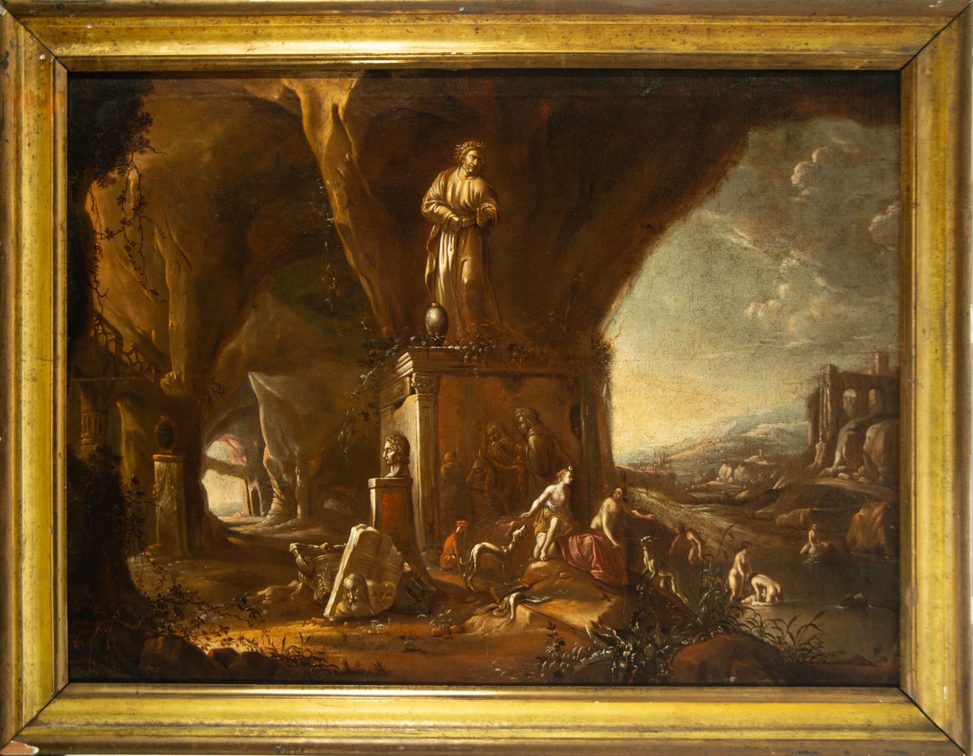 Diana the huntress in a capriccio, in the manner of Abraham Van Cuylenborg (Utrecht, c. 1610/1620–16