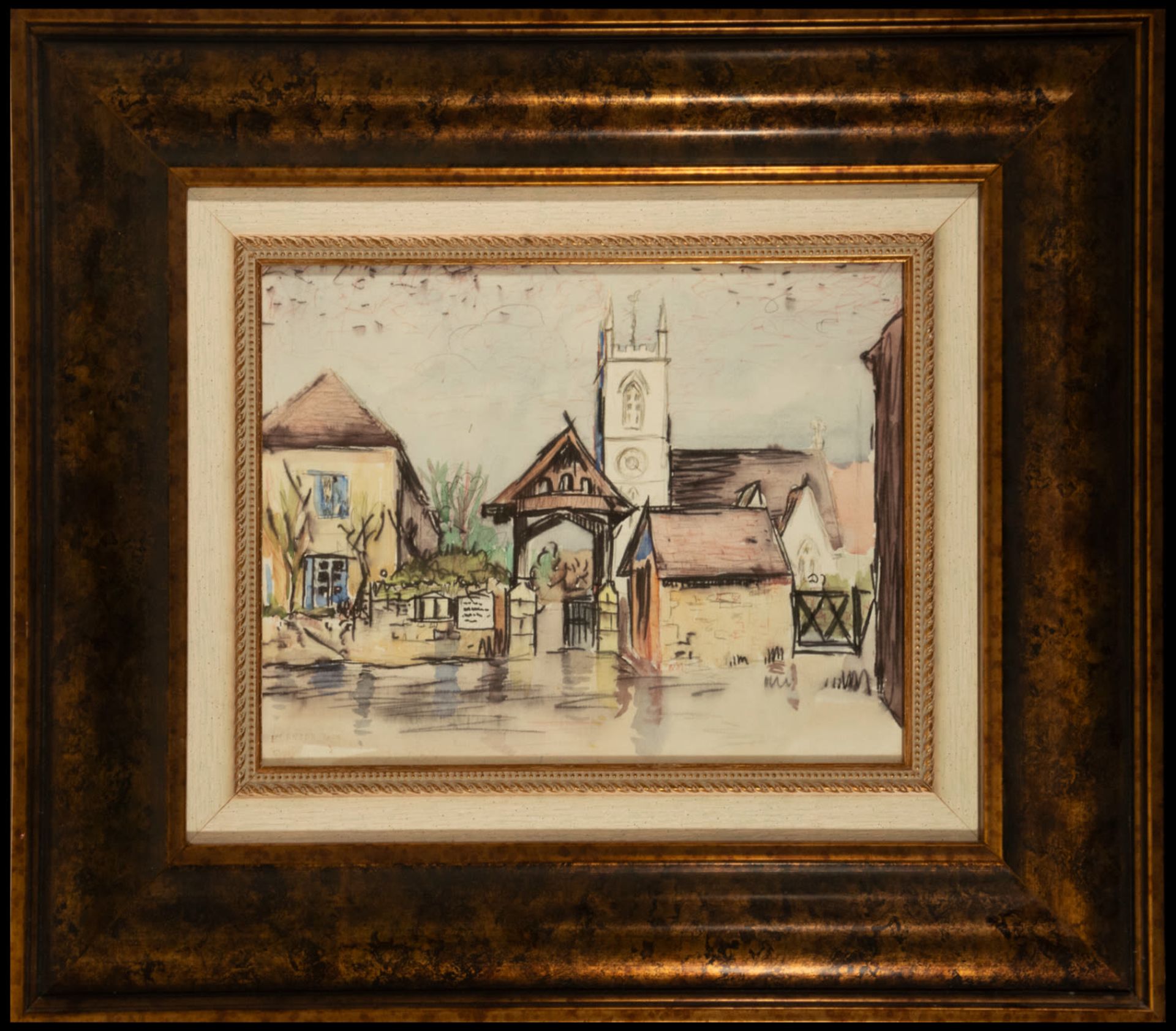 Gastón Castelló (1901 – 1986) Watercolor and charcoal on paper