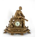 Large calamine clock representing Christopher Columbus, XIX - XX century