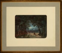 Country Landscape, gouache on paper, 19th century