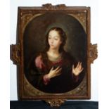 Immaculate Virgin in Oval, attributed to Pedro Anastasio Bocanegra (Granada, 1638-1689), 17th centur