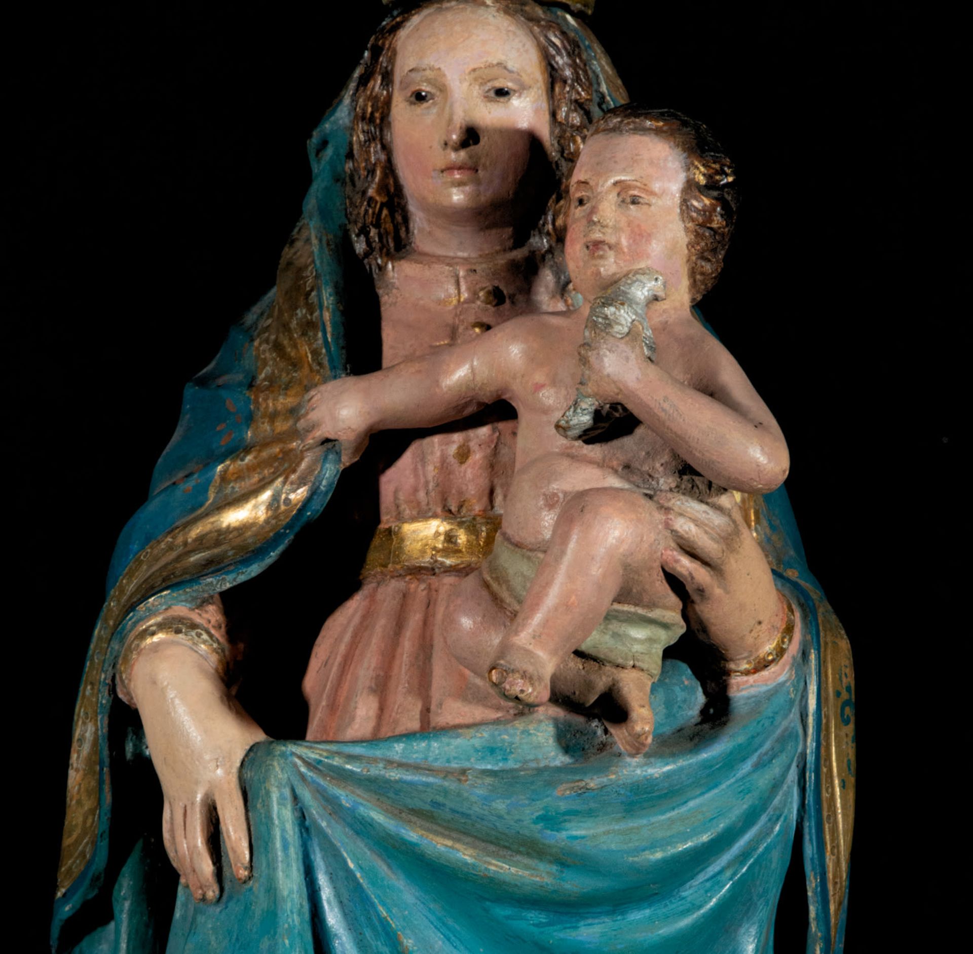 Great Virgin of Pilar with Child in arms from the 17th century (Castilla or Andalusia) - Bild 4 aus 10