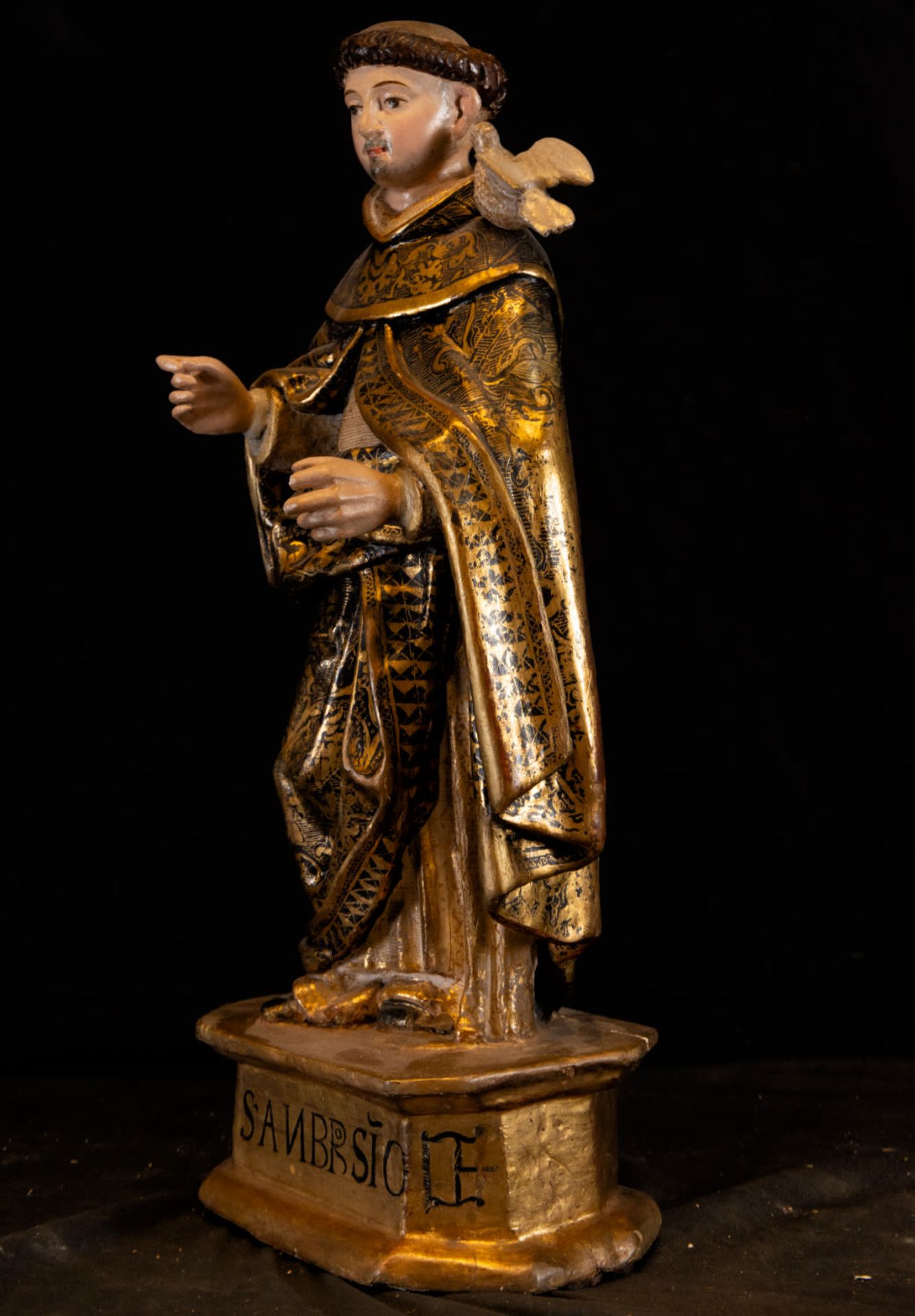 Sculpture of Saint Ambrose, Spanish school, 17th - 18th centuries - Bild 4 aus 6