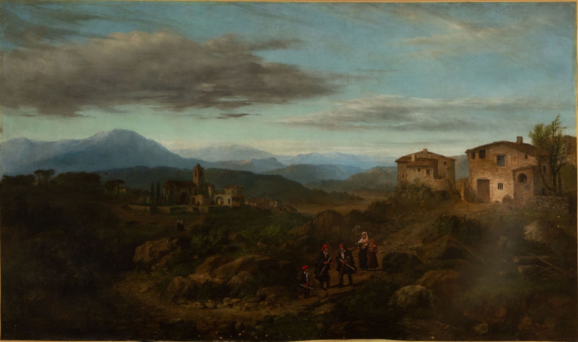 Great Landscape with Catalan farmhouse, Catalan school of the 19th century