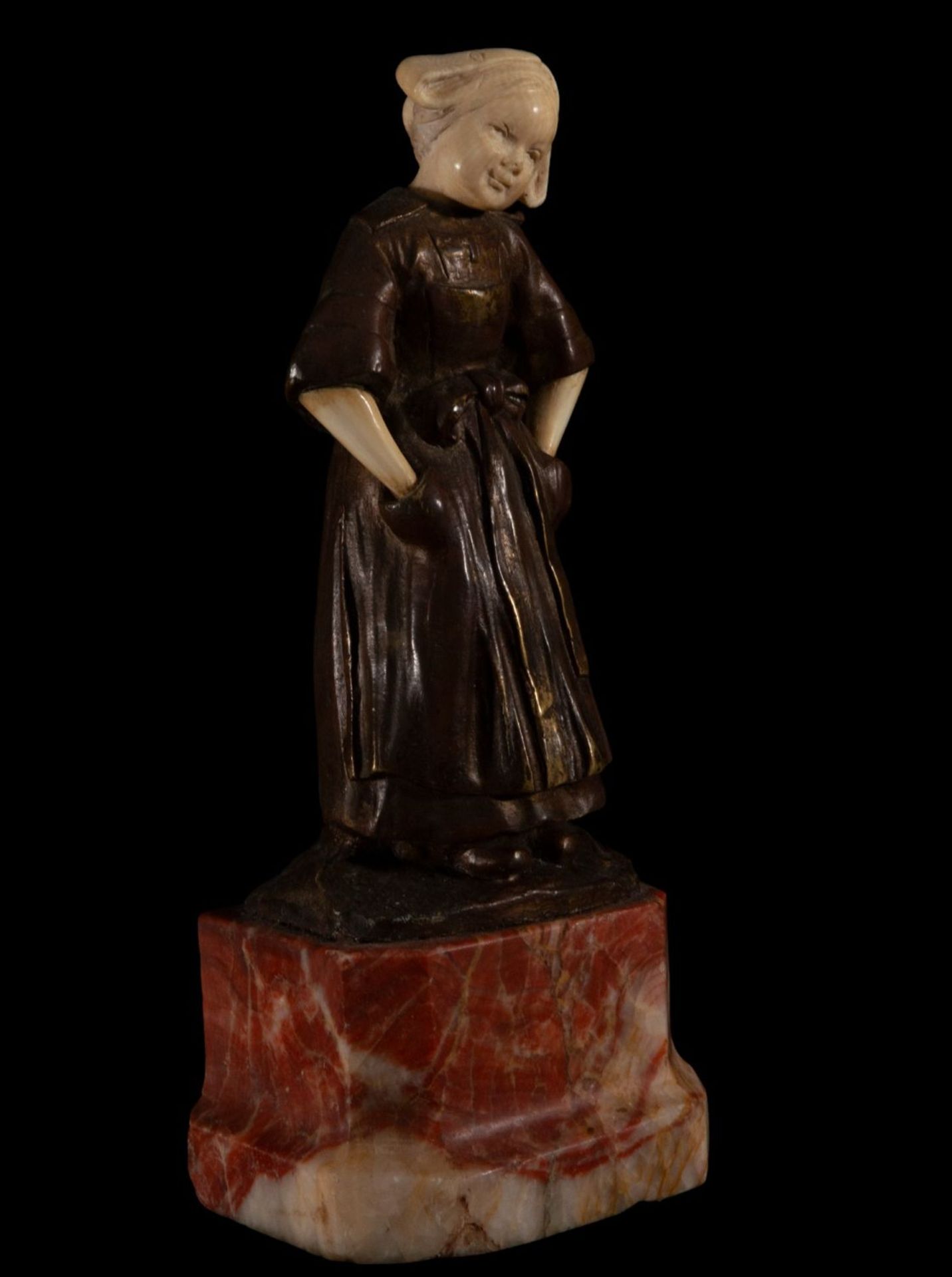 Chryselephantine sculpture from the late 19th century, France, signed Louis Barthelemy, French schoo - Bild 4 aus 6
