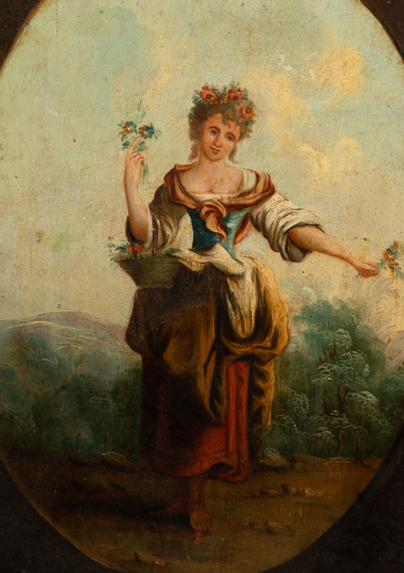 Girl with Flowers, 19th century Italian school - Image 2 of 3