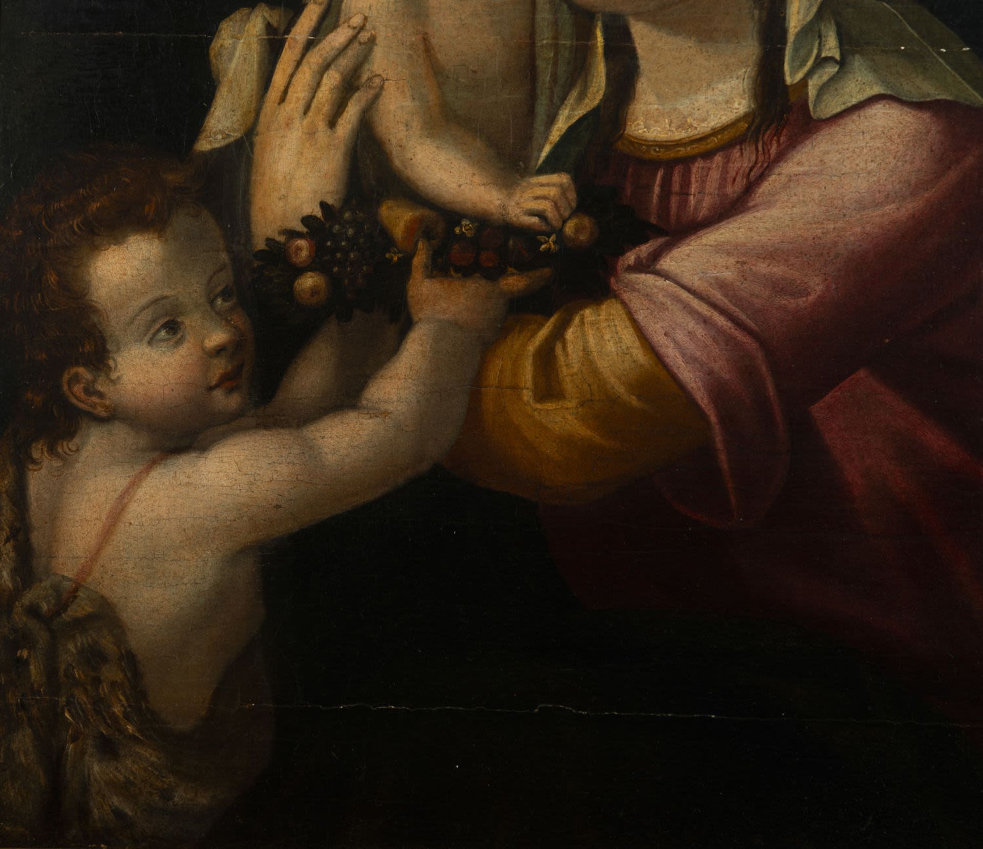 Beautiful Italian oil on panel of Madonna, Lombardy 16th century - Bild 4 aus 6