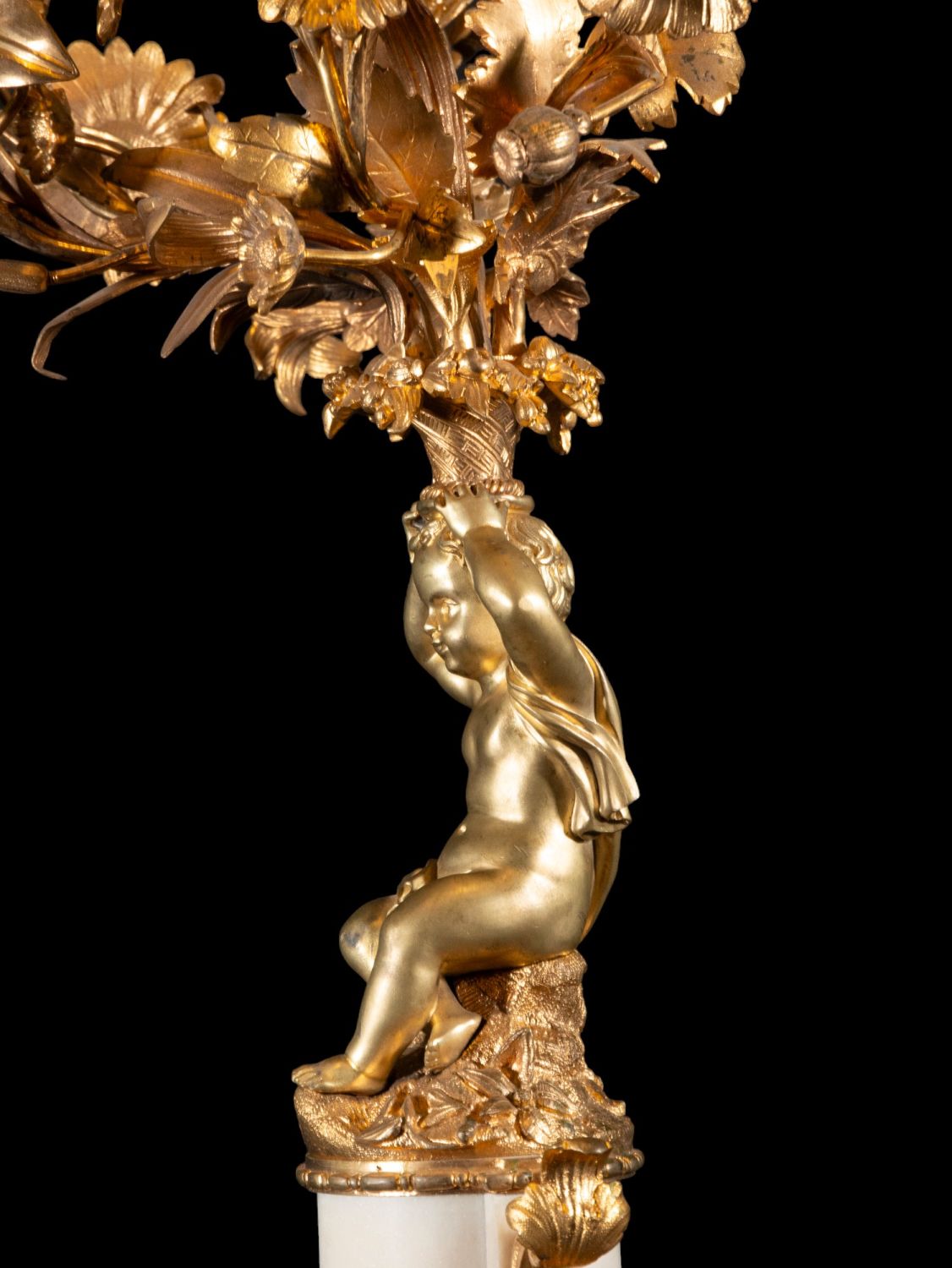 Beautiful and Monumental French Garrison Napoleon III in gilded bronze from the 19th century and whi - Image 3 of 14
