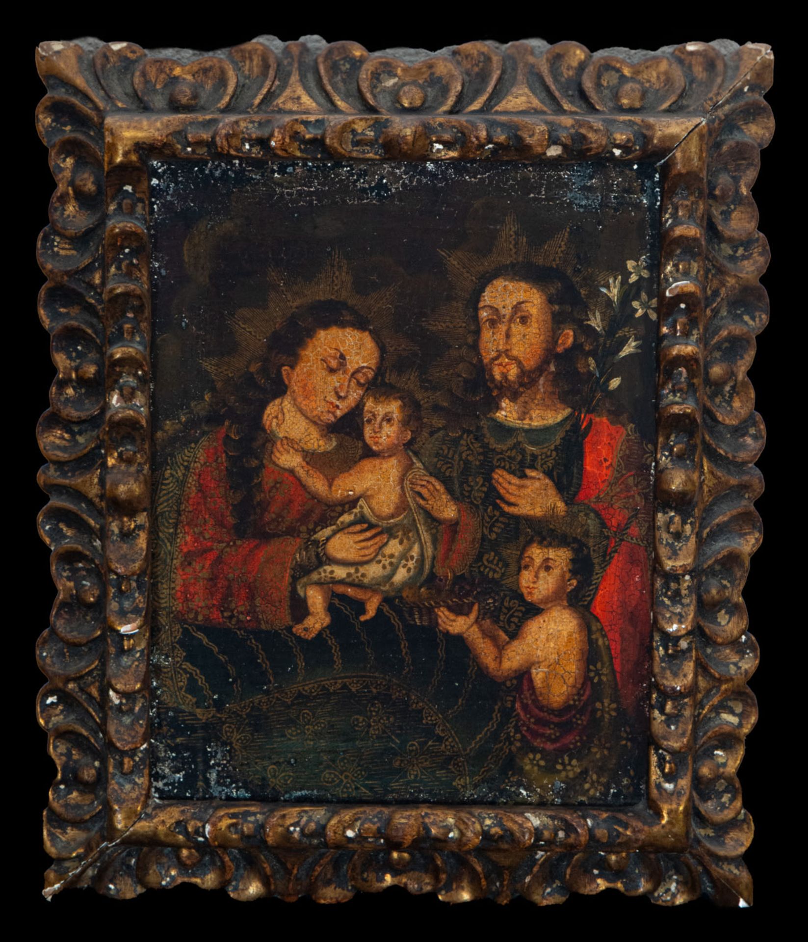 Holy Family, colonial Viceregal school of Cusco from the 18th century