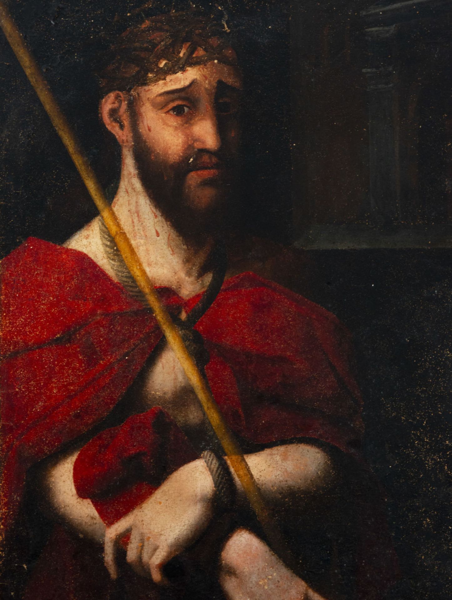 Large oil on panel of Christ the Nazarene - Italo-Valencian school, circle of the Master of San Leoc - Image 2 of 5