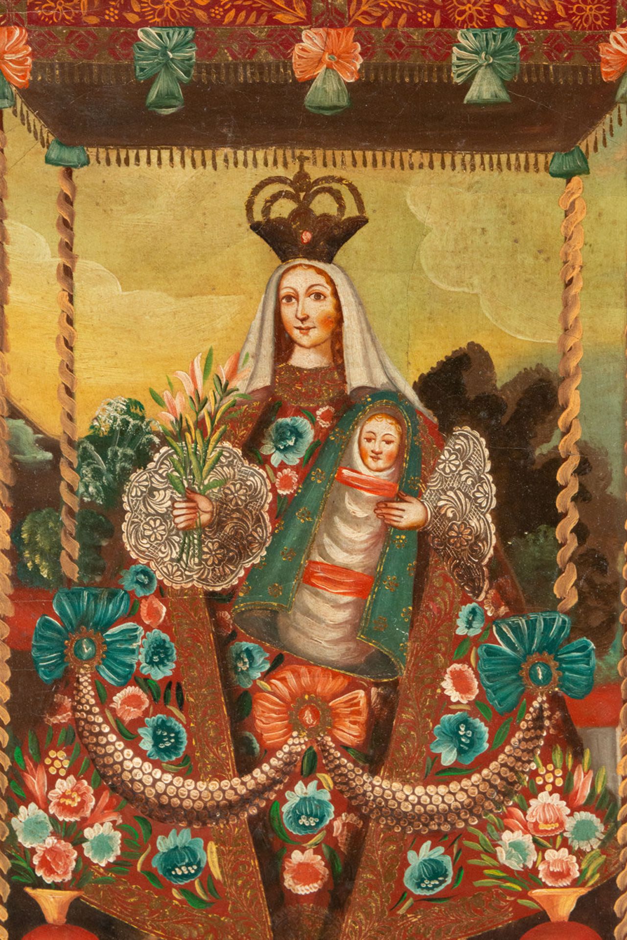 Virgen de las Cochercas, dated 1780, cuzco school - Bild 3 aus 8