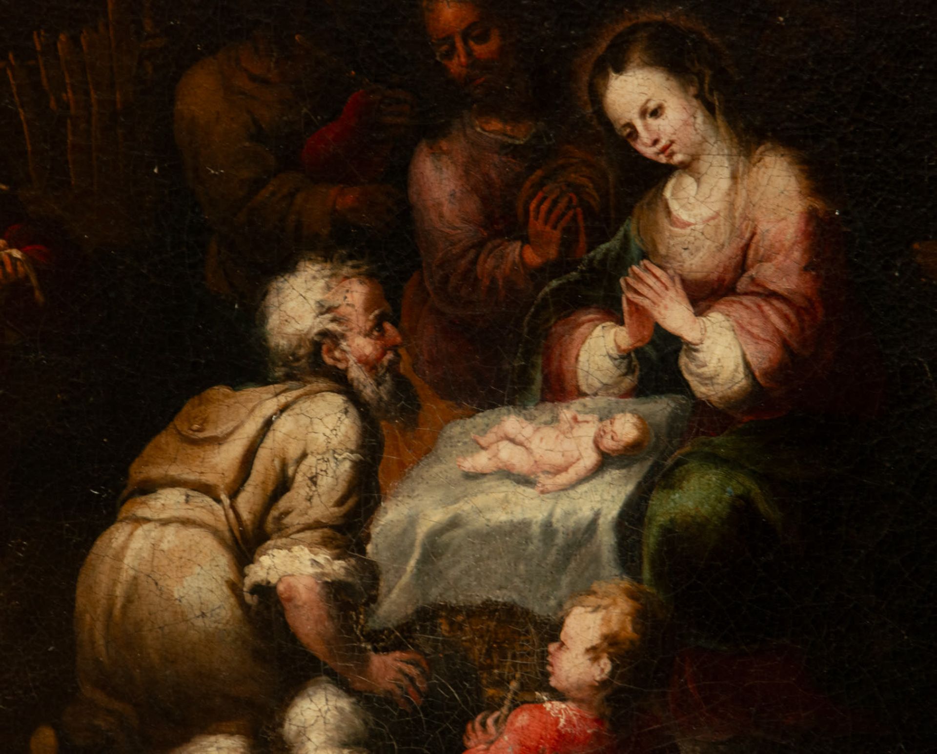 Attributed to Bernardo Lorente Germán, painter (1680-1759) – Adoration of Shepherds - Bild 4 aus 6