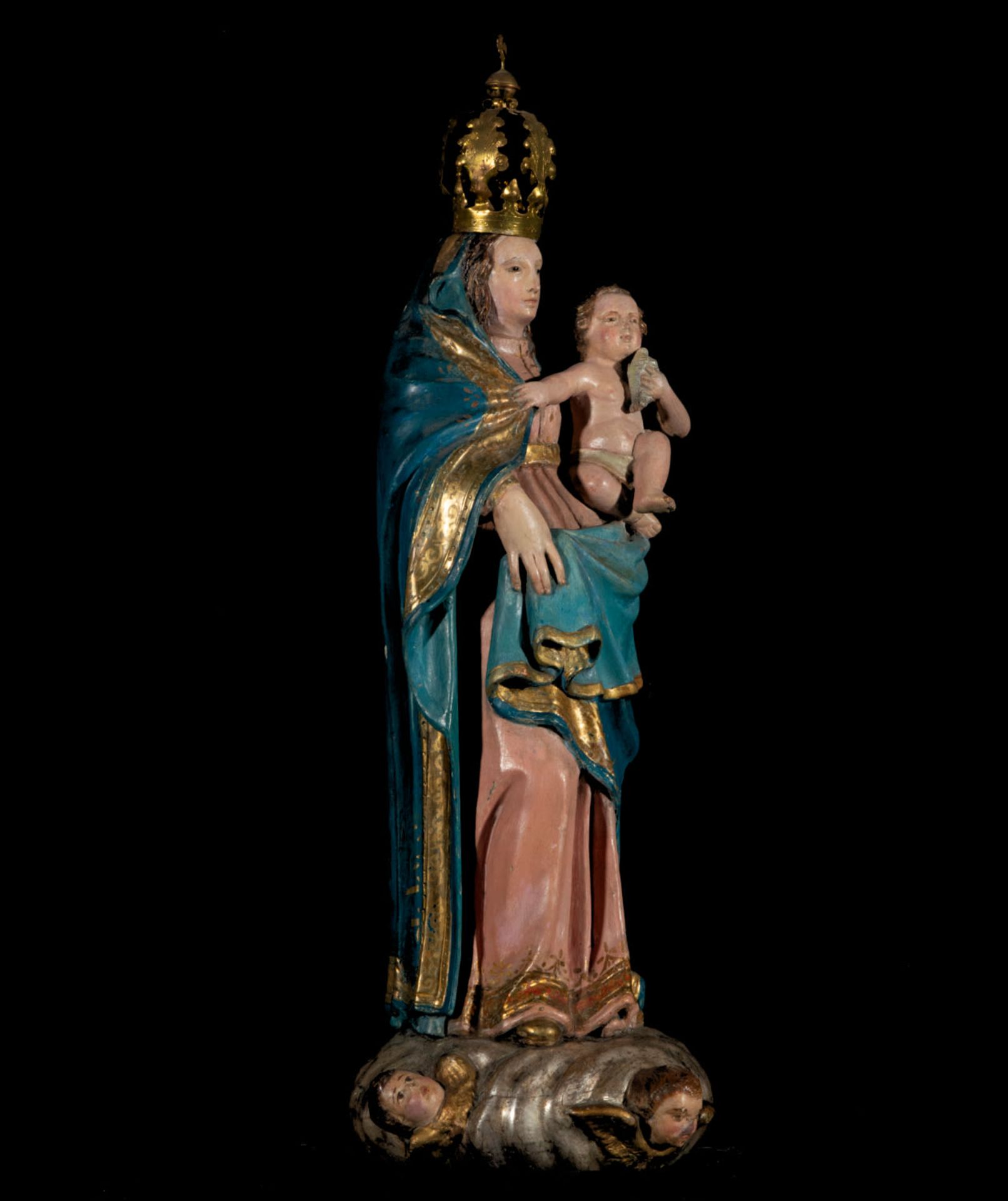 Great Virgin of Pilar with Child in arms from the 17th century (Castilla or Andalusia) - Bild 8 aus 10