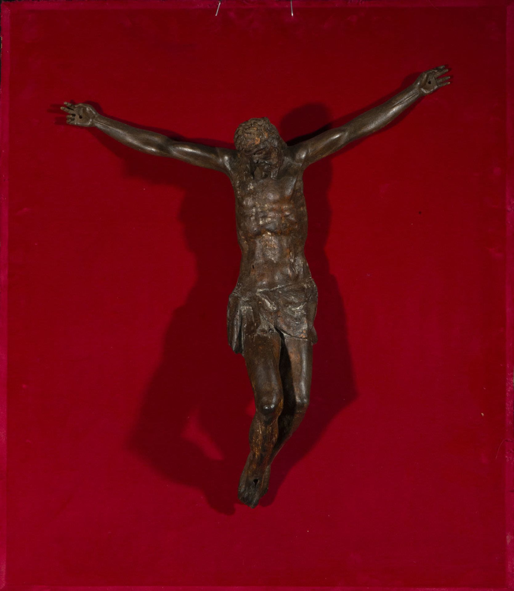 Important wooden Christ in its Late color - Italian Gothic, Tuscany or Veneto, 15th century to early