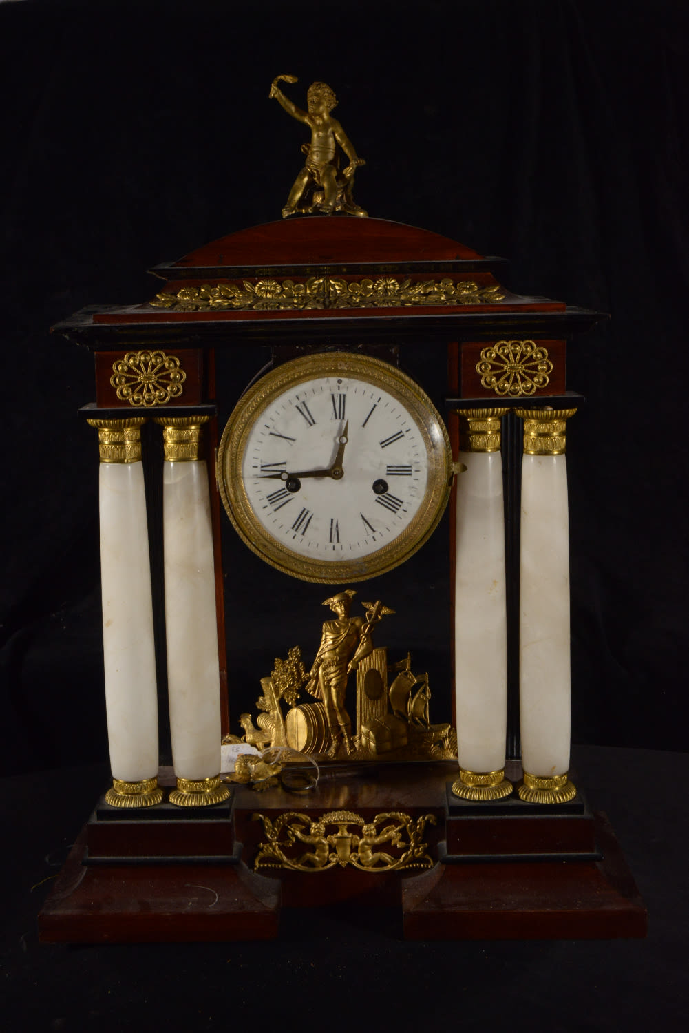 Beautiful Bilderrahmen Table Clock with Automata from the late 19th century, Austria, with Mercury a - Image 2 of 7