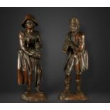 Rare pair of 18th century German Black Forest Beggars, Simon Trojer (manner of)