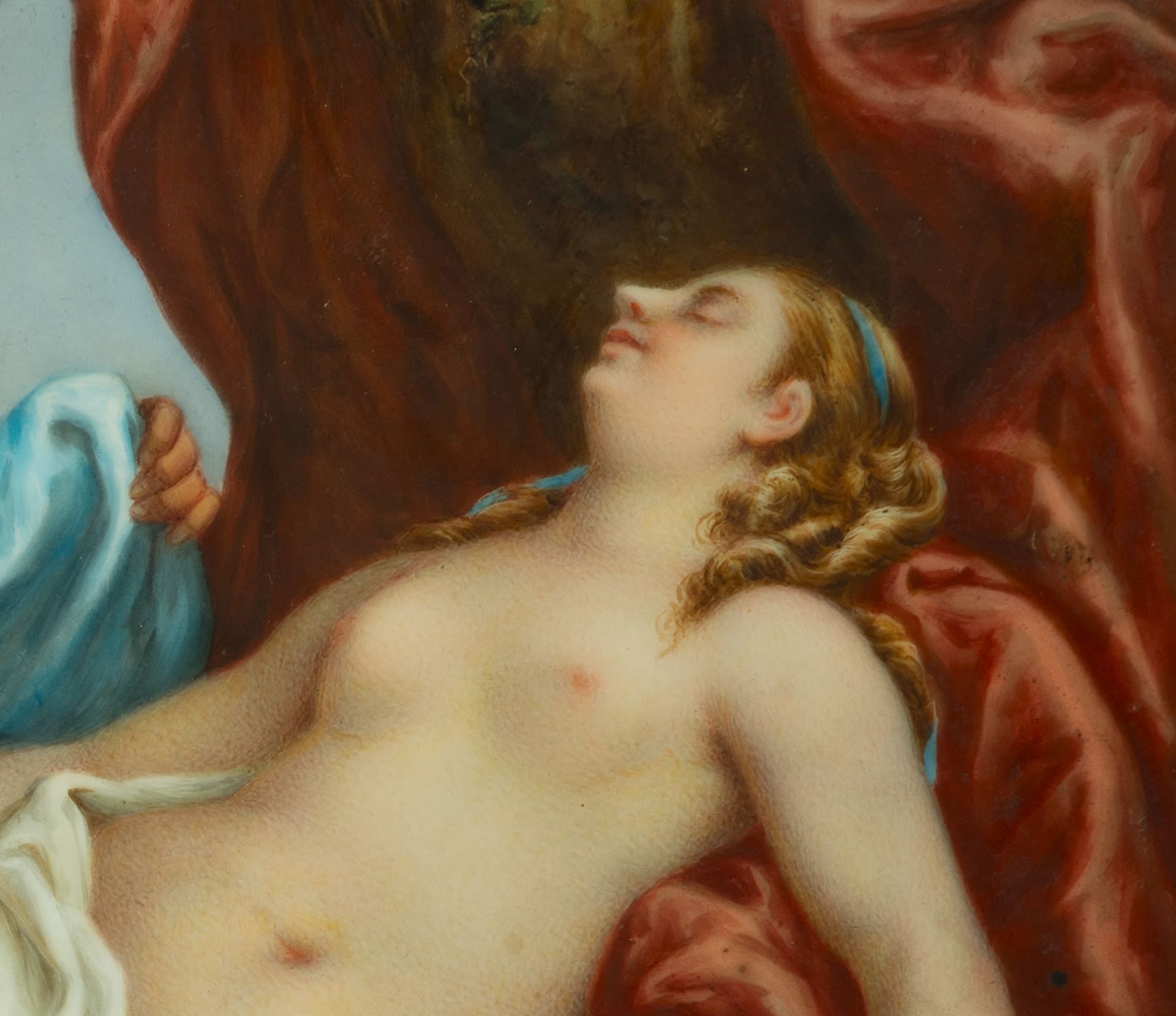 Faun Next to Venus - Hand-enamelled and signed Porcelain Plate, Royal KPMG, 19th century - Image 3 of 8