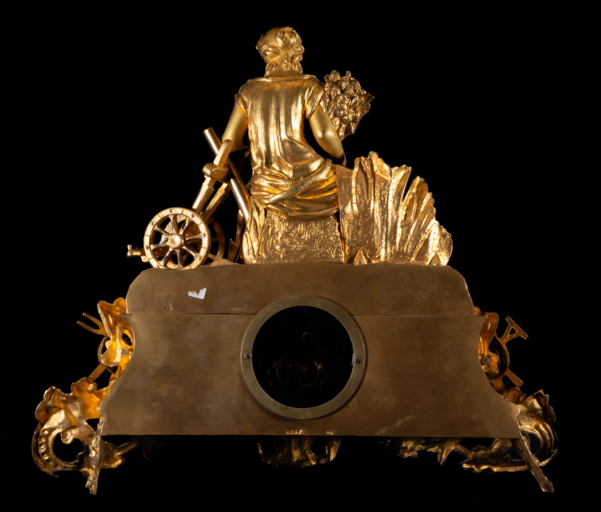 Charles X clock in gilt bronze ormolu with Goddess Ceres, 19th century - Image 6 of 6
