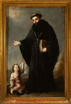 Saint Anthony of Padua with the Child, in the manner of Lorente Germán, Bernardo (Sevilla, 1680 - Se