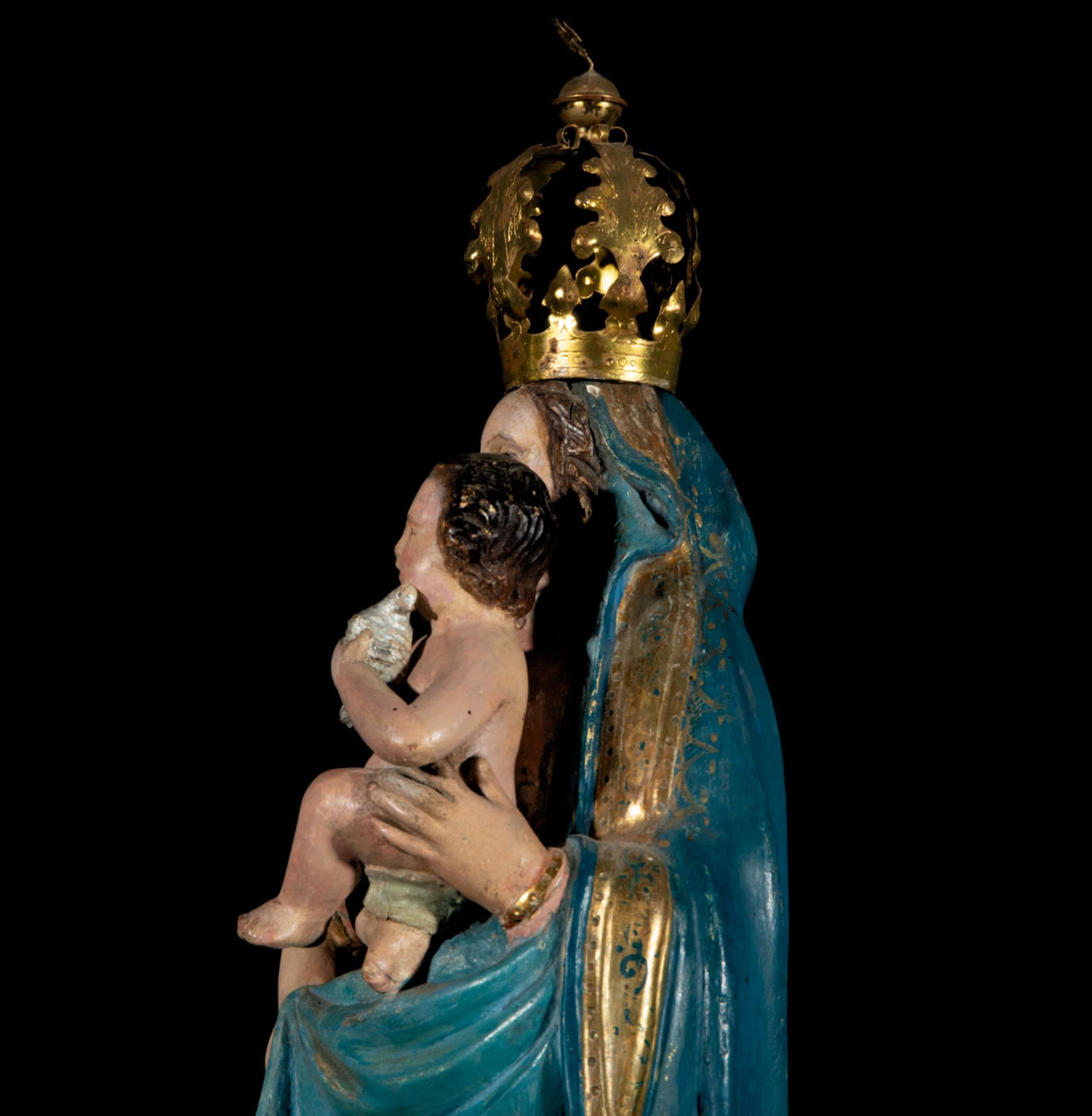 Great Virgin of Pilar with Child in arms from the 17th century (Castilla or Andalusia) - Bild 7 aus 10