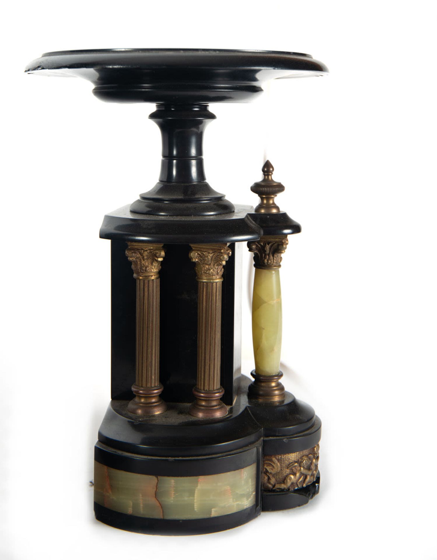 Black marble garniture with mercury pendulum, 19th century - Image 6 of 9