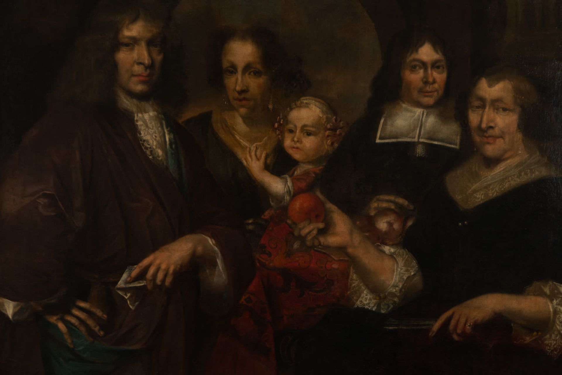 Family portrait, 17th century Flemish Anvers school - Image 2 of 10