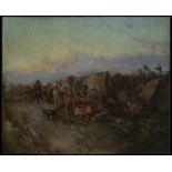 Caravan of Zingaros, signed and dated Paul Sulmans 1919, oil on canvas