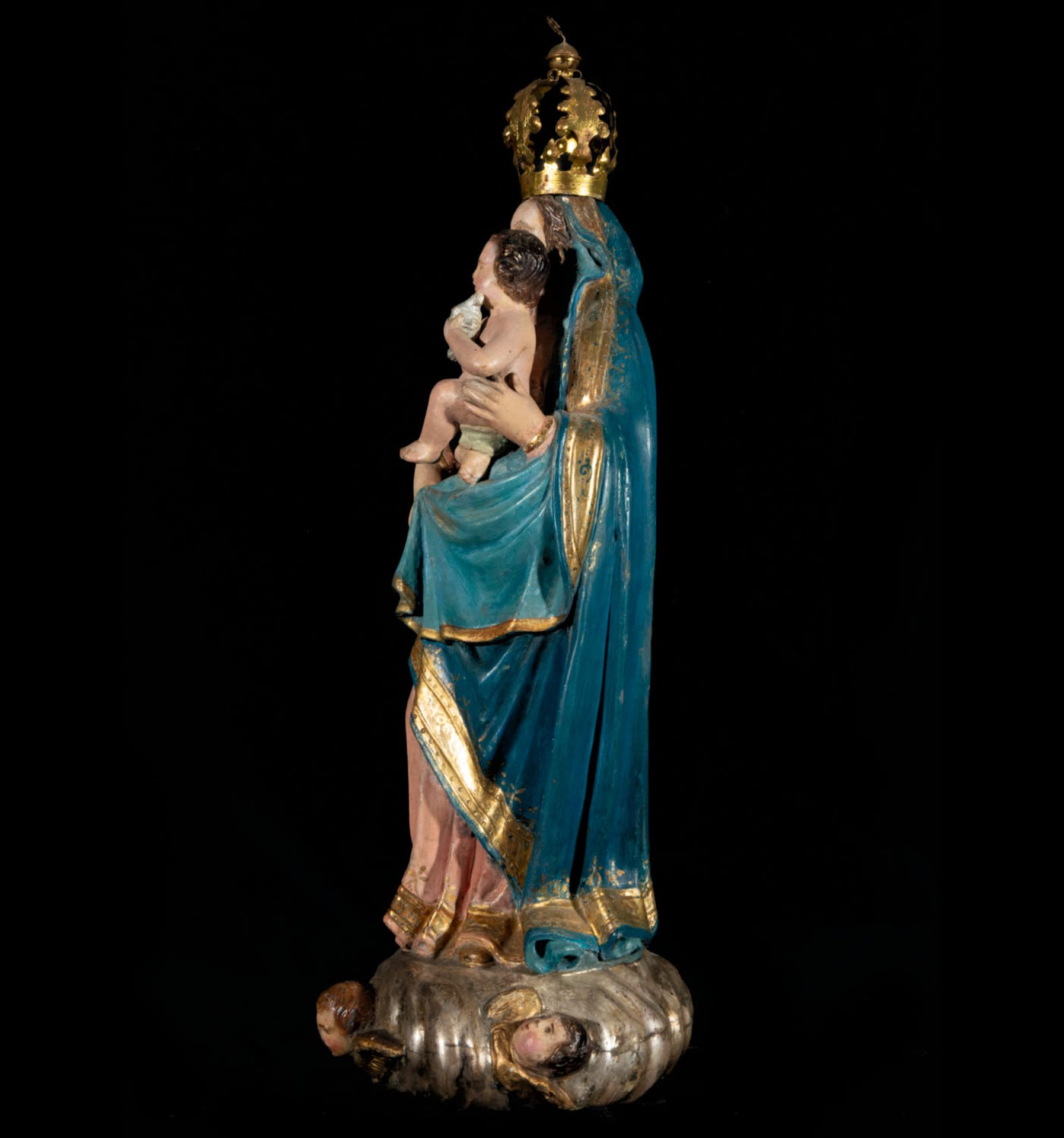 Great Virgin of Pilar with Child in arms from the 17th century (Castilla or Andalusia) - Bild 6 aus 10