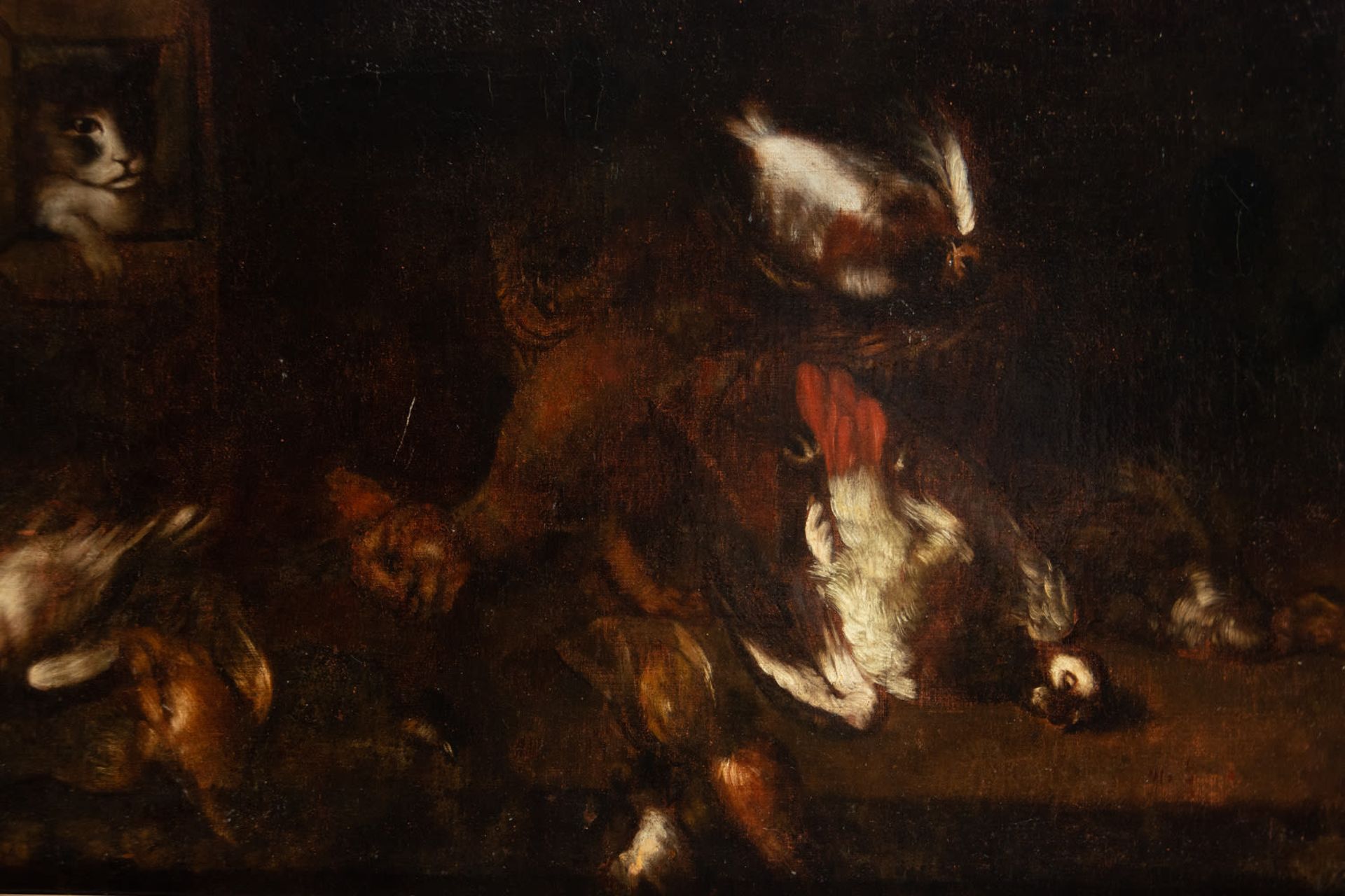 Large Still Life of Hunting with a Cat, Flemish School of the 17th century - Bild 3 aus 7