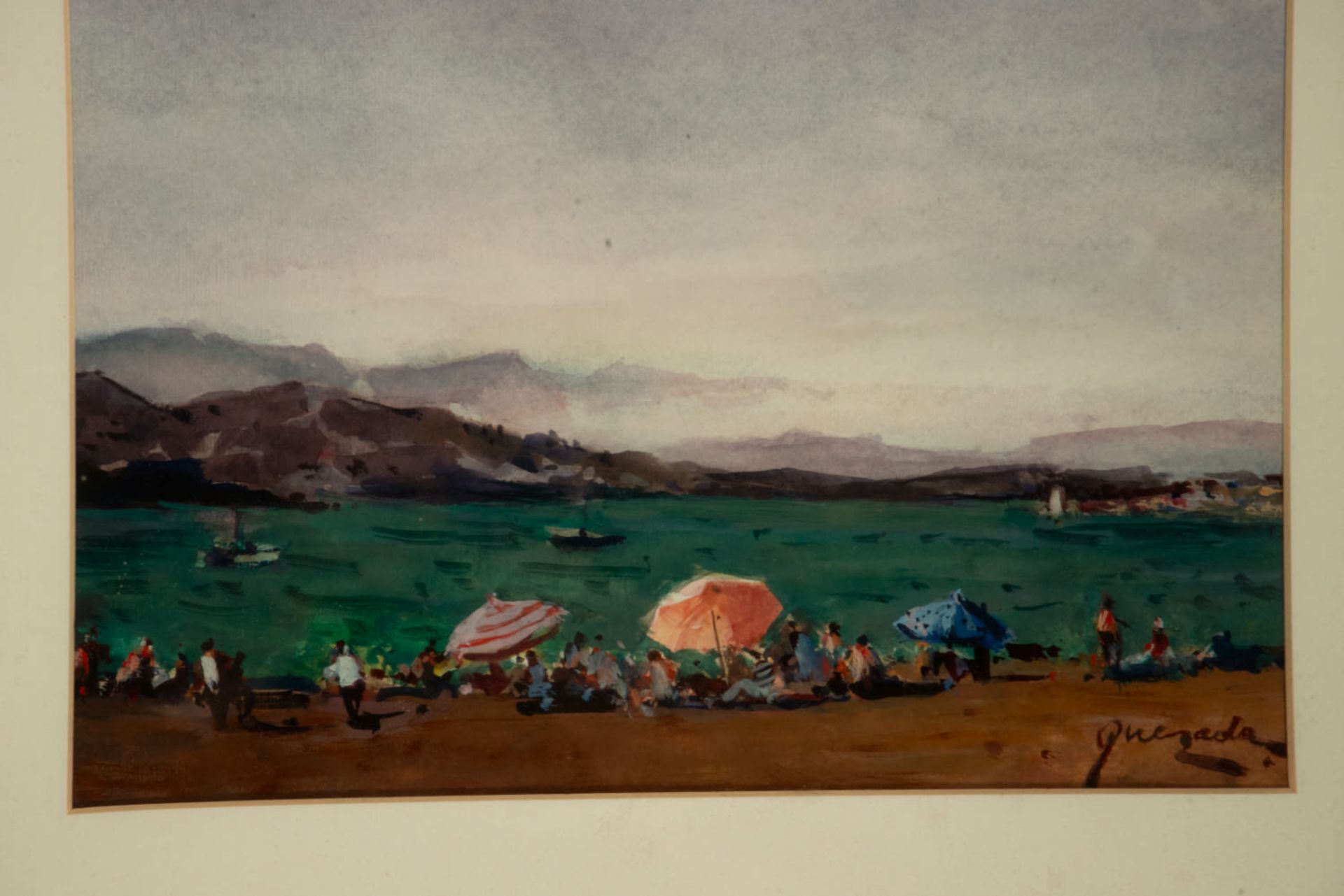 Julio Quesada (Madrid; 1918- 2009), View of the Beach, Spanish school of the 20th century - Image 3 of 5