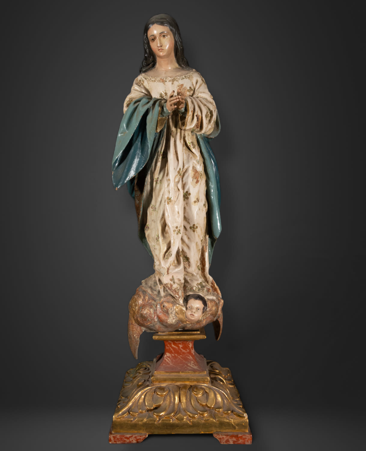 Massive Immaculate Virgin in Gloria Granadina, 18th century. Follower or Circle of Alonso Cano (Gran