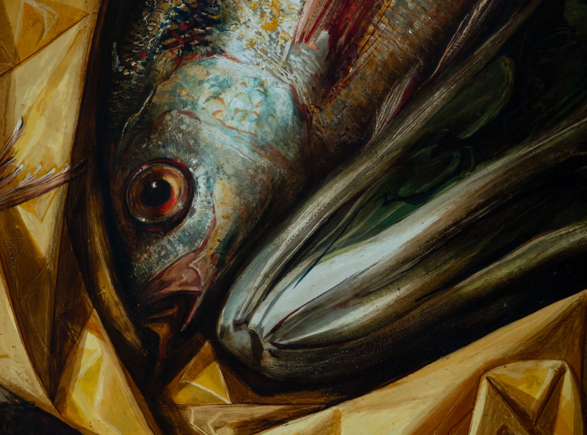Victoriano Pardo, Still Life of Fish in Venice Madrid (Spain, 1918 - 1999), oil on canvas - Bild 7 aus 10