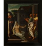 The Miracle of Saint Lazarus, Late Medieval Mannerist school of the 16th century from Northern Italy